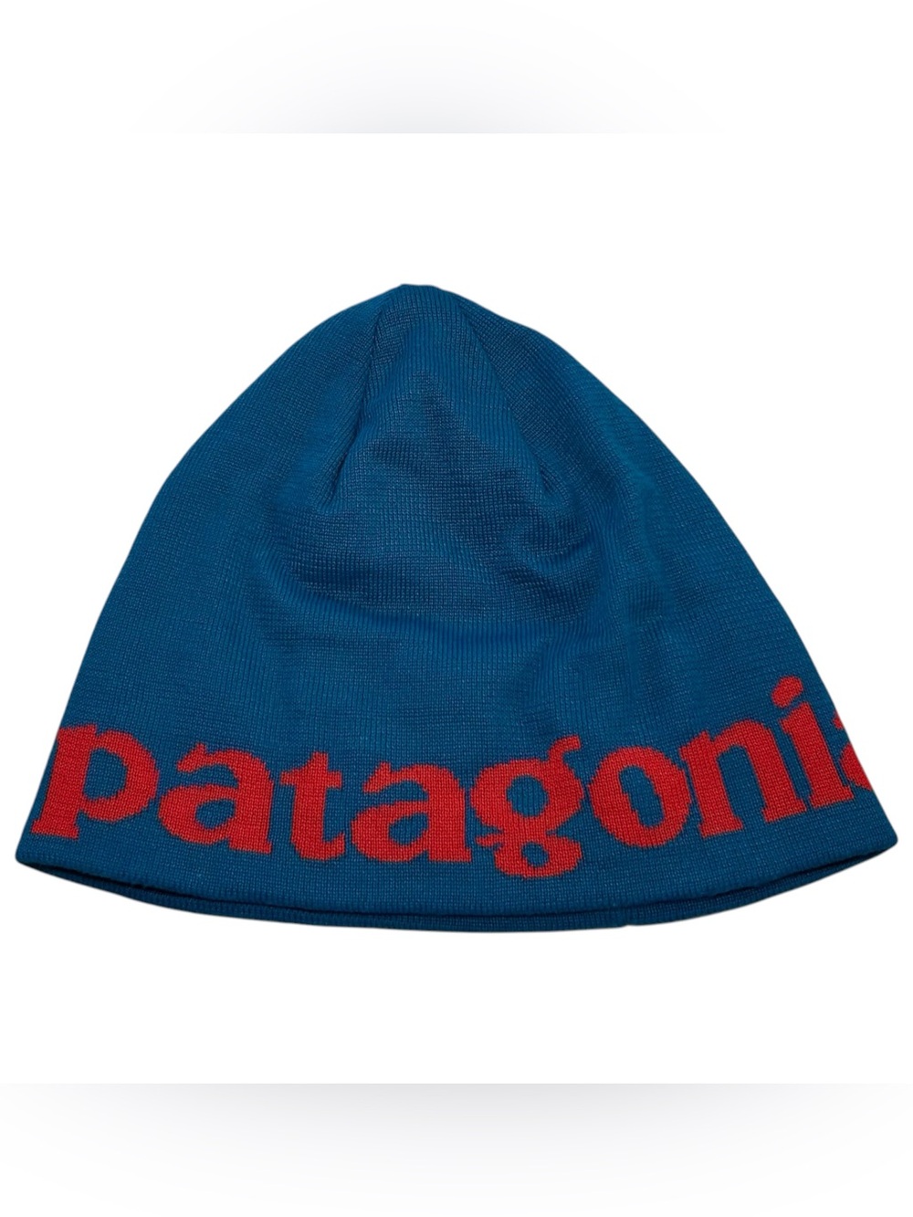 Patagonia Hat Beanie Men’s One Size Winter  Spellout Skiing Boarding Crater Blue